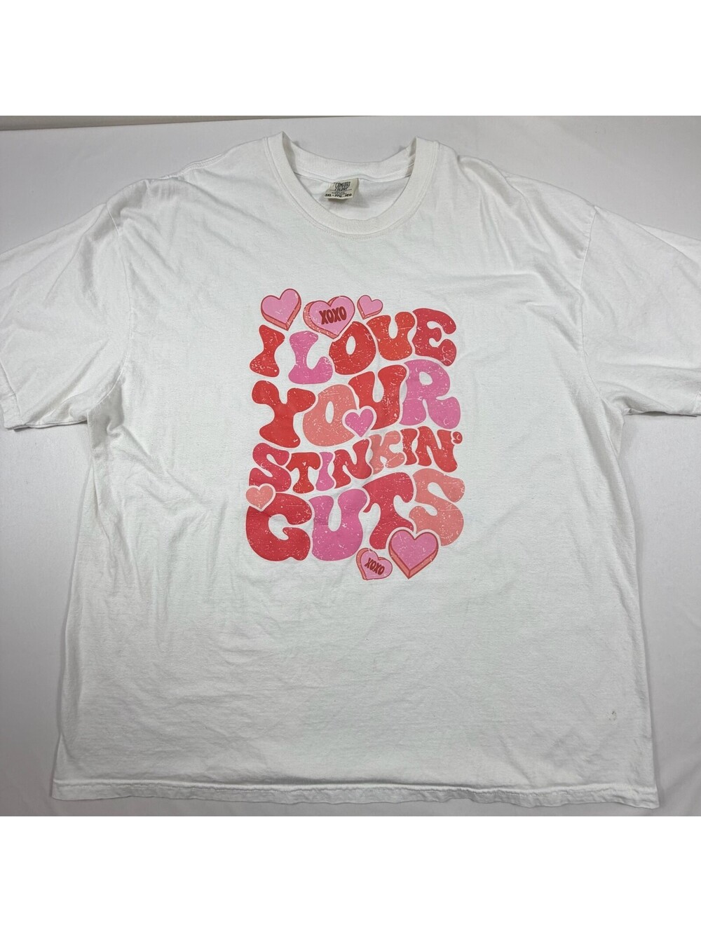 Comfort Colors White Graphic Tee I Love Your Stinkin' Guts 3XL